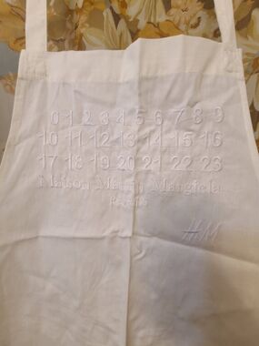 Maison Martin Margiela White Embroidered Logo Apron